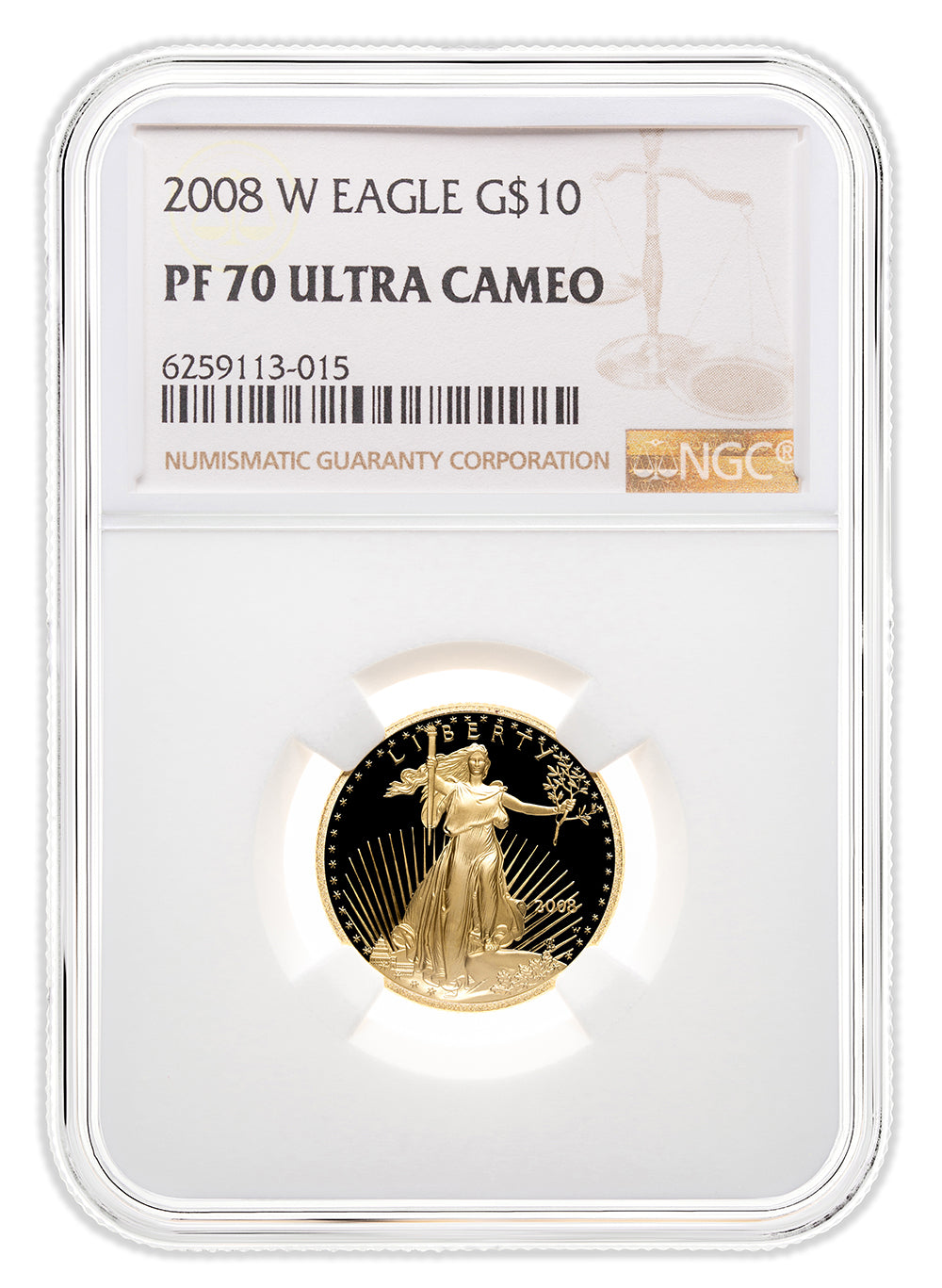2008-W 1/4 oz Proof Gold Eagle $10 NGC PF70