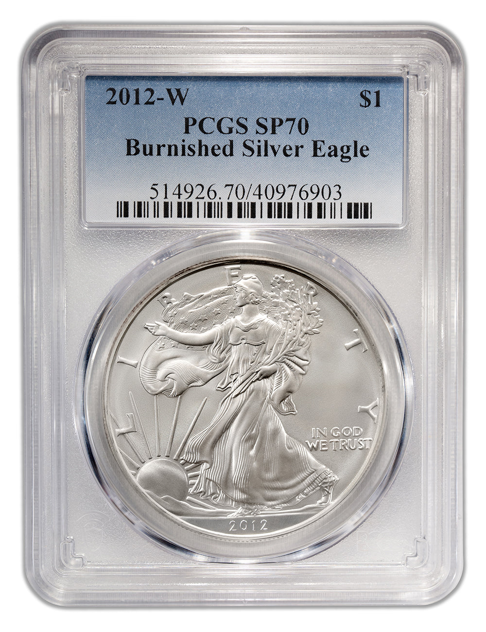 2012-W Burnished Silver Eagle PCGS SP70