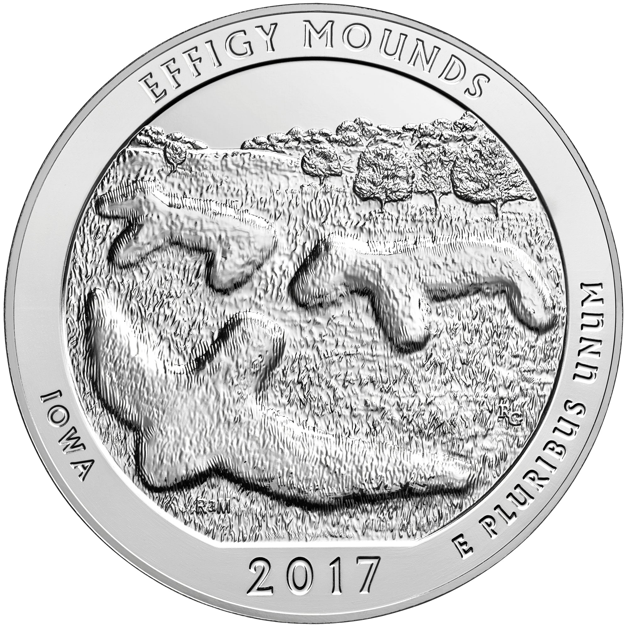 2017 5 oz ATB Effigy Mounds Silver Coin - BU