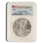 2021 Silver Eagle PCGS MS70 First Strike (Type 2)