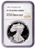 1991-S Proof Silver Eagle NGC PF70