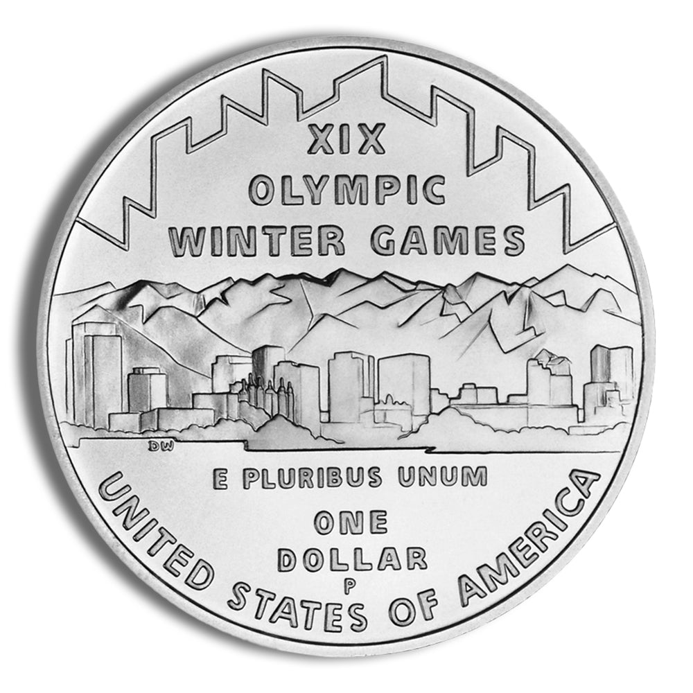 2002-P $1 SLC Winter Olym Silver Commem - BU