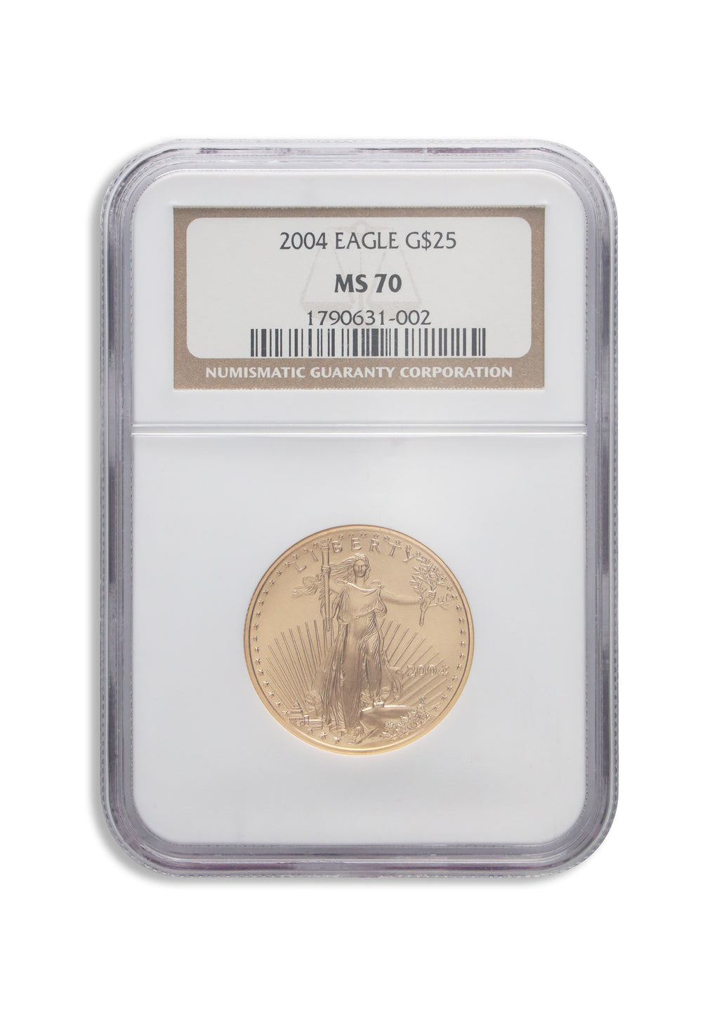 2004 1/2 oz Gold Eagle $25 NGC MS70