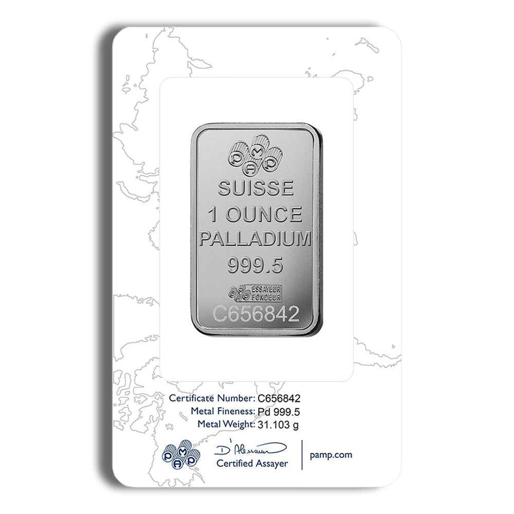 1 oz Palladium Bar - PAMP Fortuna (Carded)