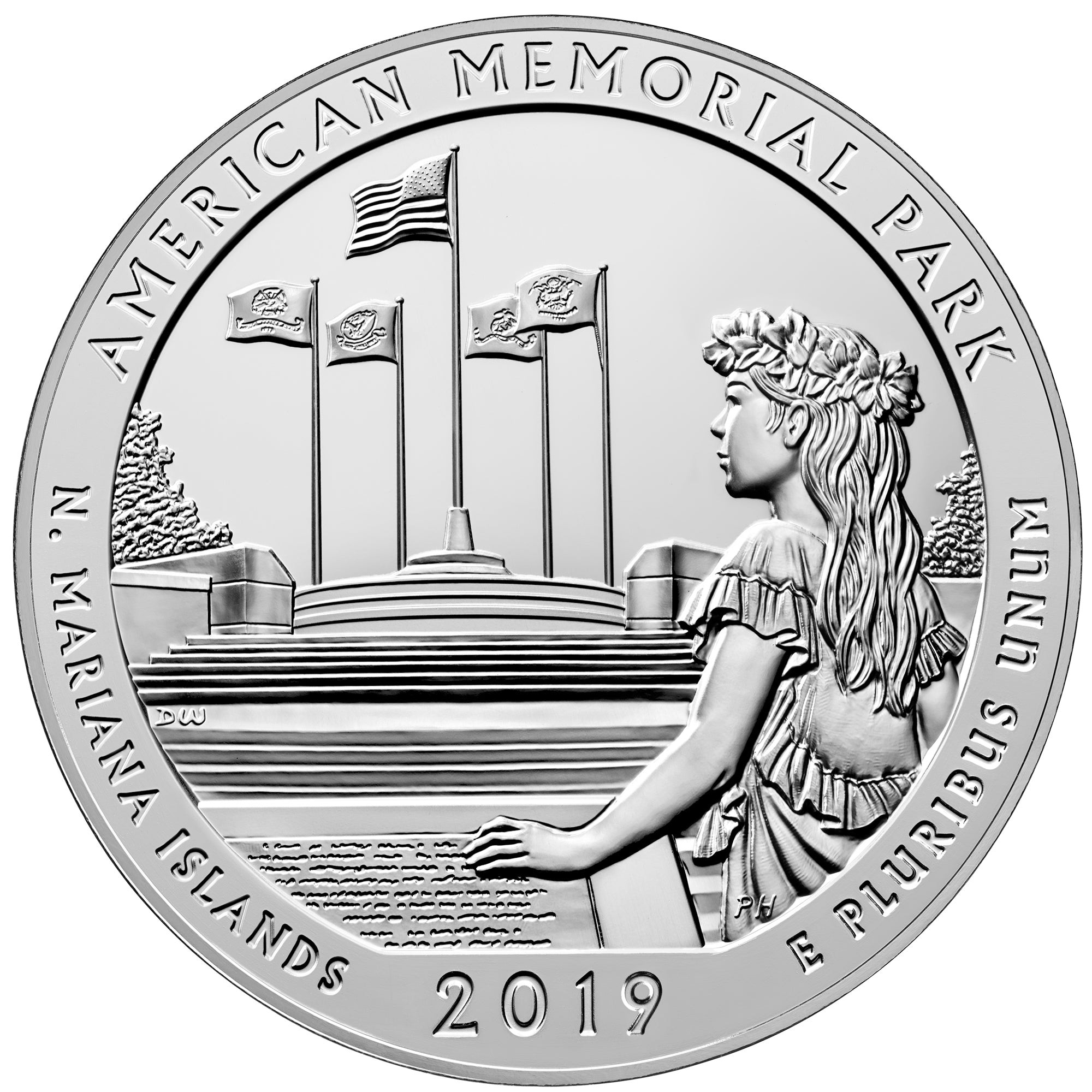 2019 5 oz ATB American Memorial Park Silver Coin - BU