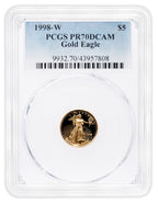 1998-W 1/10 oz Proof Gold Eagle $5 PCGS PR70