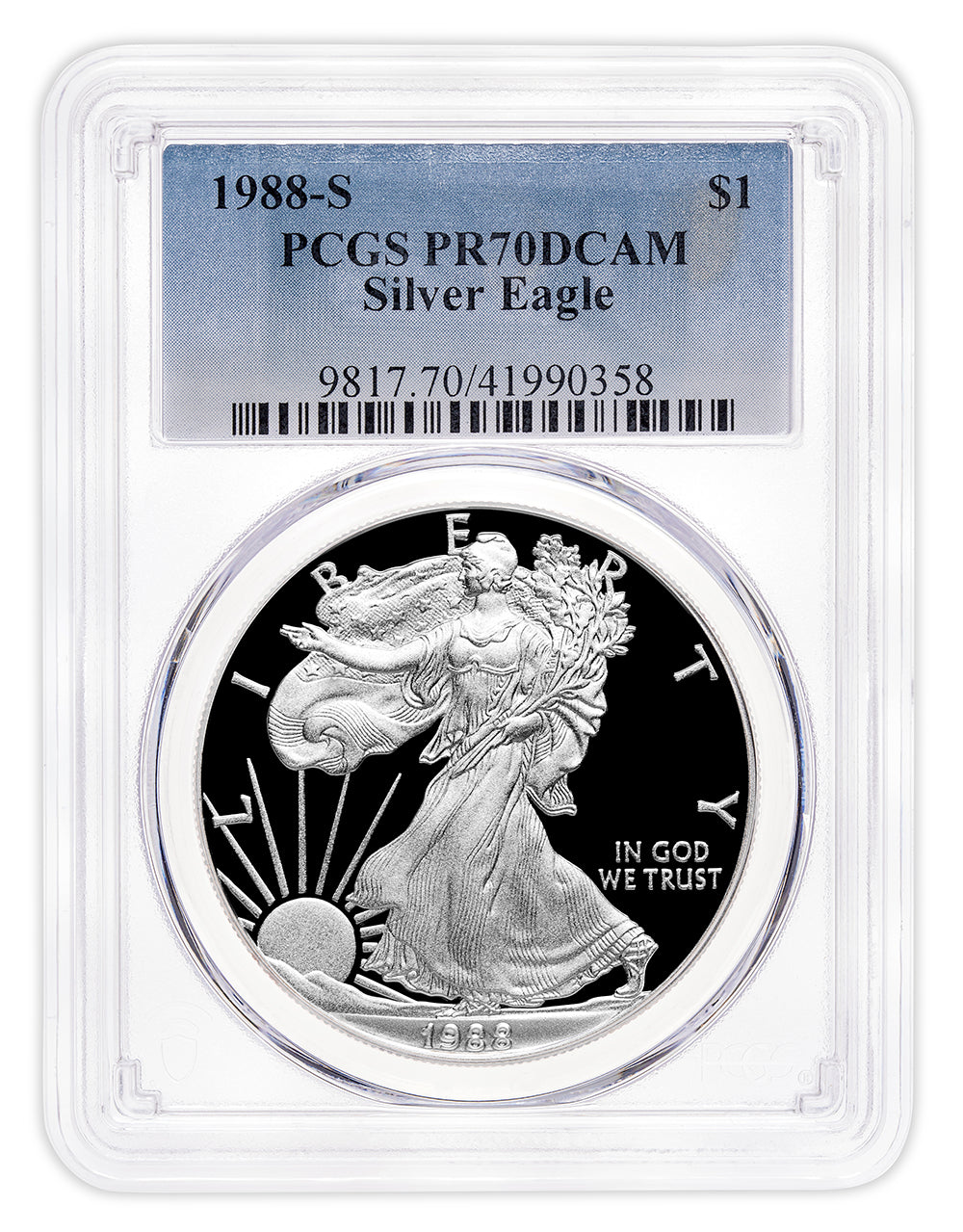 1988-S Proof Silver Eagle PCGS PR70