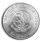 1960 Mexico 10 Pesos 150th Anniversary Silver Coin (Avg Circ)
