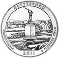 2011 5 oz ATB Gettysburg Silver Coin - BU