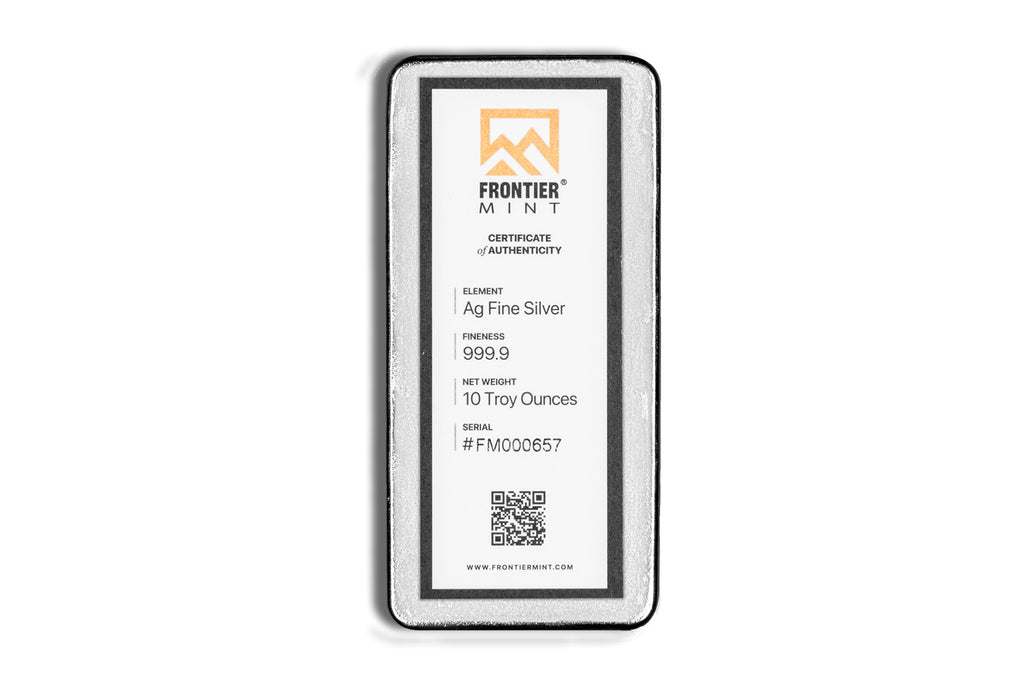 10 oz Silver Bar - Frontier Mint (Frosted)