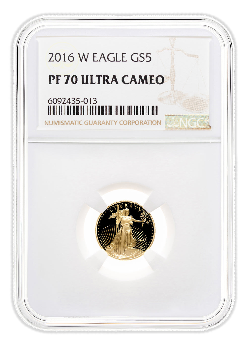 2016-W 1/10 oz Proof Gold Eagle $5 NGC PF70