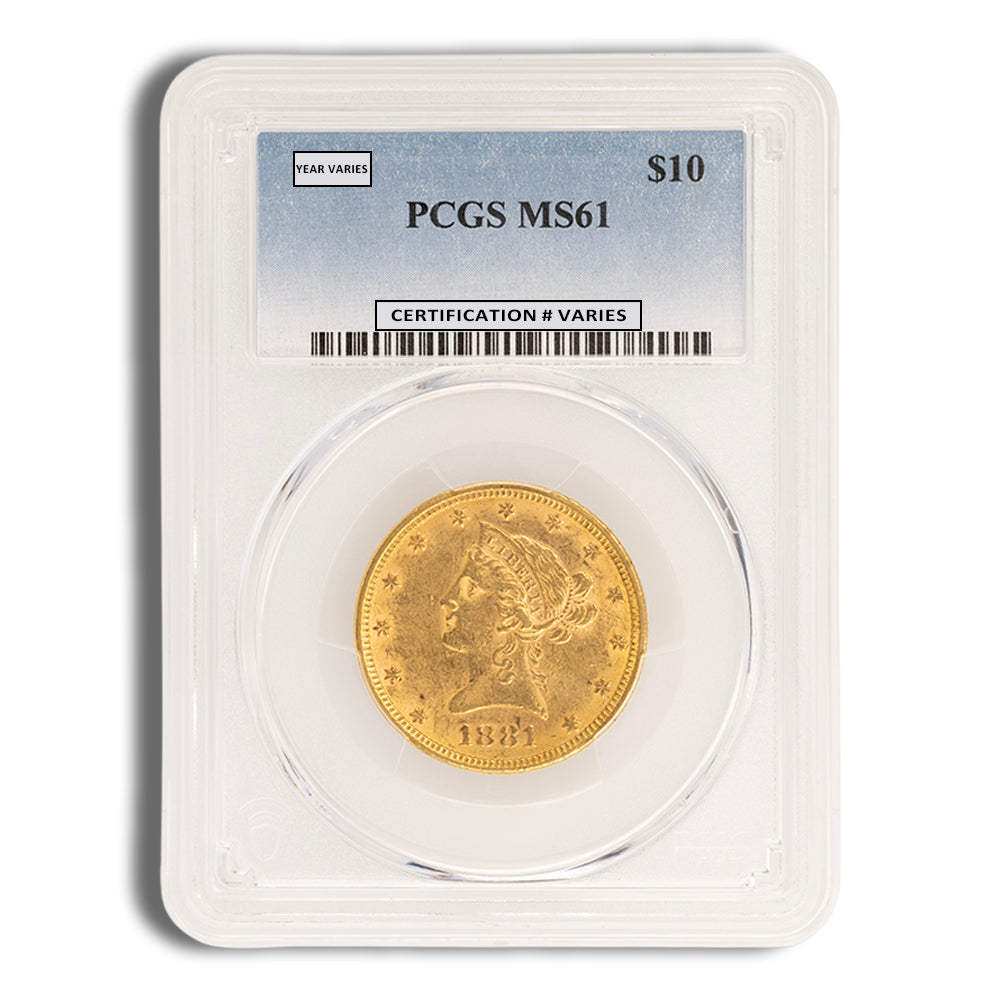 $10 Gold Liberty Eagle - PCGS MS61