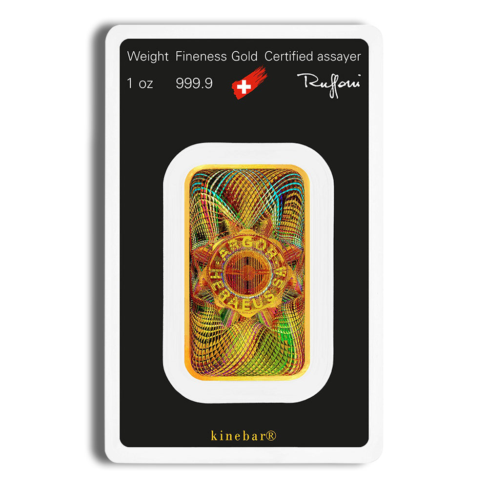 1 oz Gold Bar - Argor-Heraeus Kinebar (Carded)