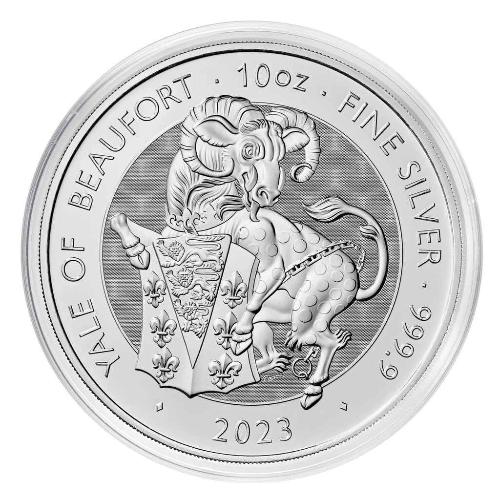 2023 10 oz Silver Great Britain Tudor Beasts - Yale of Beaufort