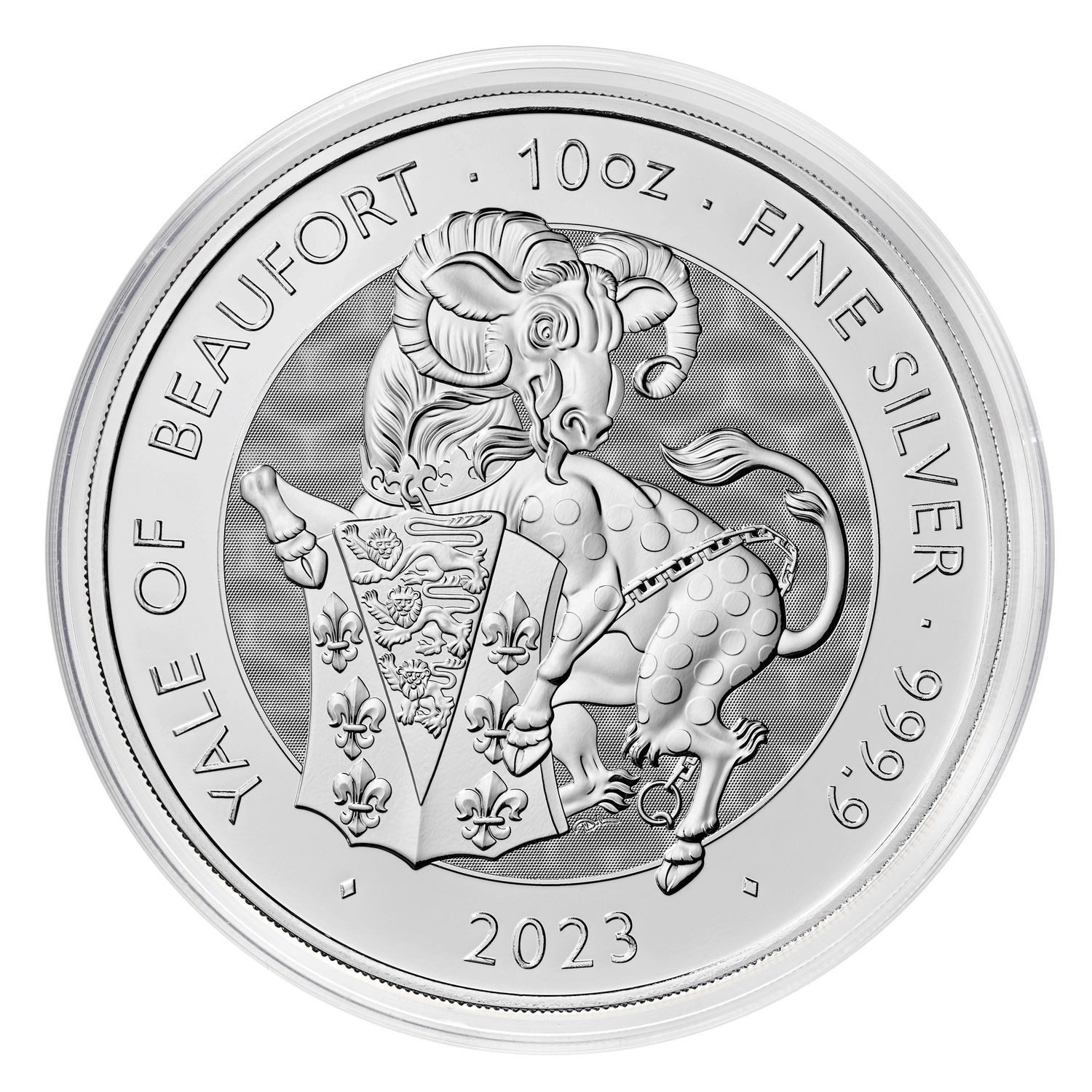 2023 10 oz Silver Great Britain Tudor Beasts - Yale of Beaufort
