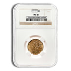 $5 Gold Liberty Half Eagle - NGC MS61